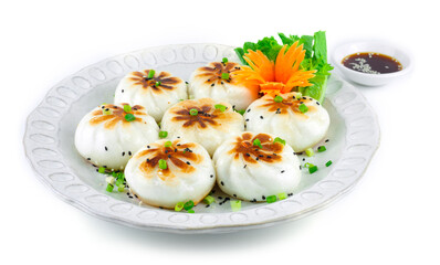 Fried Pan Steamed Bun or Sheng Jian Bao filled with Mince Pork
