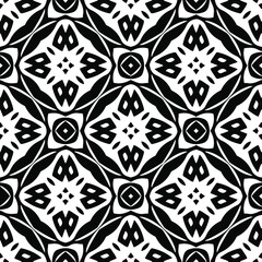  floral seamless pattern background.Geometric ornament for wallpapers and backgrounds. Black and white pattern.