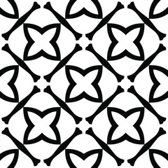 Naklejka premium floral seamless pattern background.Geometric ornament for wallpapers and backgrounds. Black and white pattern.