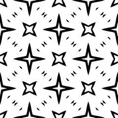  floral seamless pattern background.Geometric ornament for wallpapers and backgrounds. Black and white pattern.