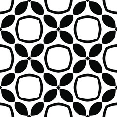  floral seamless pattern background.Geometric ornament for wallpapers and backgrounds. Black and white pattern.