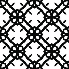  floral seamless pattern background.Geometric ornament for wallpapers and backgrounds. Black and white pattern.