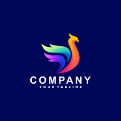 Fototapeta na wymiar bird color gradient logo design