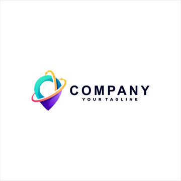 pin color gradient logo design