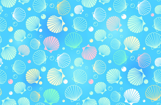 seamless pattern with seashells