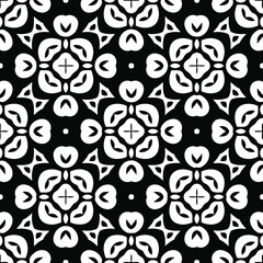 floral seamless pattern background.Geometric ornament for wallpapers and backgrounds. Black and white 

pattern.