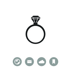 Diamond ring vector icon.