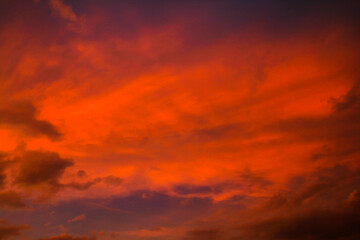 red sky and clouds
