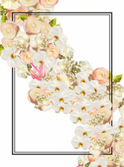 Frame Flowers Invitations Wedding Banner Sale Rose Orchid Ranunculus Palm