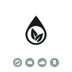 Eco water drop vector icon. Sprout in drop symbol. Ecological symbol.