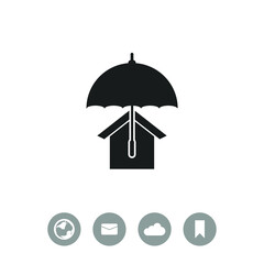 House with umbrella vector icon. Real estate symbol.