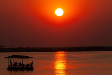 sunset cruise at Chobe river Botswana