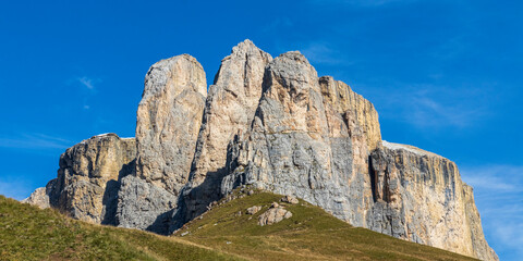 Mountain landscape at Valgardena pass. Dolomite Italy.