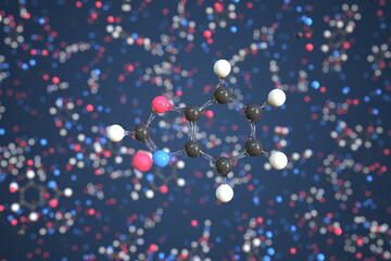 Benzoxazole molecule. Conceptual molecular model. Chemical 3d rendering