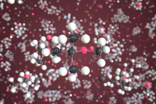Mtbe molecule made with balls, conceptual molecular model. Chemical 3d rendering