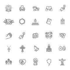 Vector icons set. Christianity vector symbols