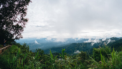 Sunset in the Mountains at Doi Pui Viewpoint Doi Suthep-Pui National Park Chiang Mai