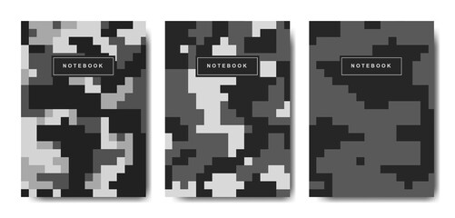 Military and army pixel camouflage cover notebook