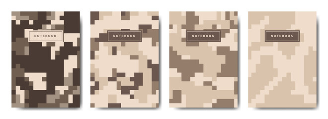 Military and army pixel camouflage cover notebook