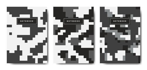 Military and army pixel camouflage cover notebook