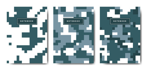 Military and army pixel camouflage cover notebook