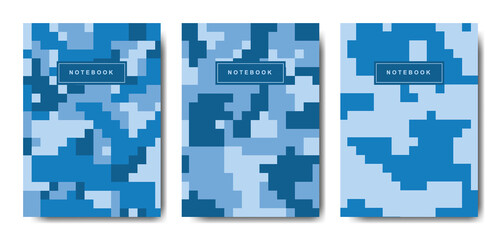 Military and army pixel camouflage cover notebook