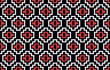 Ethnic Indian tribal seamless pattern design. Aztec fabric carpet mandala carpet native boho chevron textile decoration. Geometric texture fabric traditional embroidery vector illustrations backgroun.