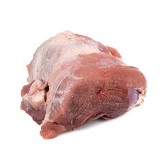 Large piece Raw meat pork Shoulder Butt or Blade Shoulder isolated on white background.food concept for advertising