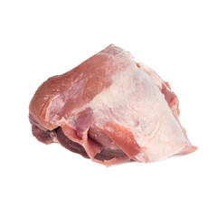 Large piece Raw meat pork Shoulder Butt or Blade Shoulder isolated on white background.food concept for advertising