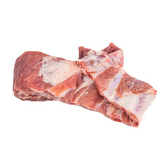 Large piece Raw meat pork spare rib isolated on white background.food concept for advertising