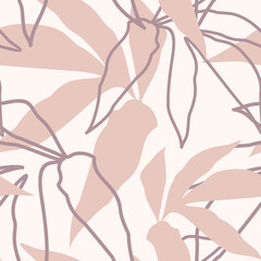 Abstract seamless pattern with leaves. illustration file.