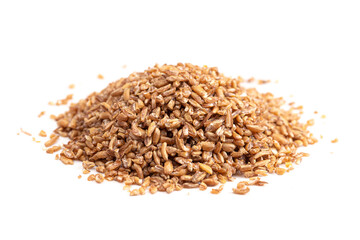 Pile of Bulgar Wheat Isolated on a White Background