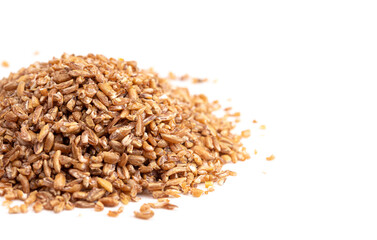 Pile of Bulgar Wheat Isolated on a White Background