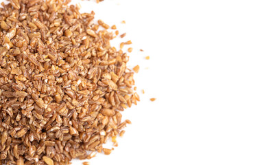 Pile of Bulgar Wheat Isolated on a White Background
