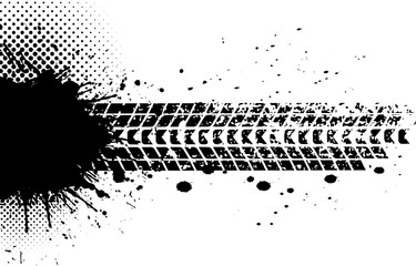 Abstract splatter tire track background