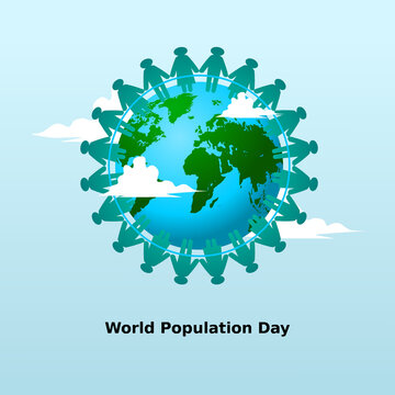 world population day flat vector