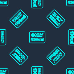 Green line Liquids in carry-on baggage icon isolated seamless pattern on blue background. Airport rules. Vector