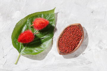 Annatto seeds, Onoto, Annatto, Bixa orellana, natural red pigment