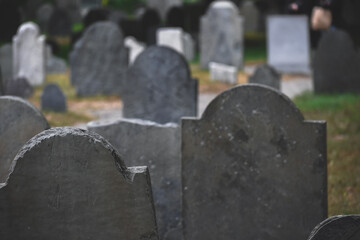 gravestones in a Salem cemetery