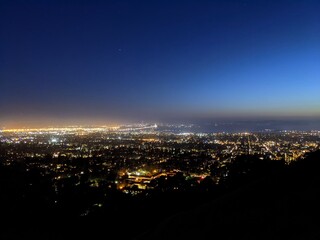 view of the city at night