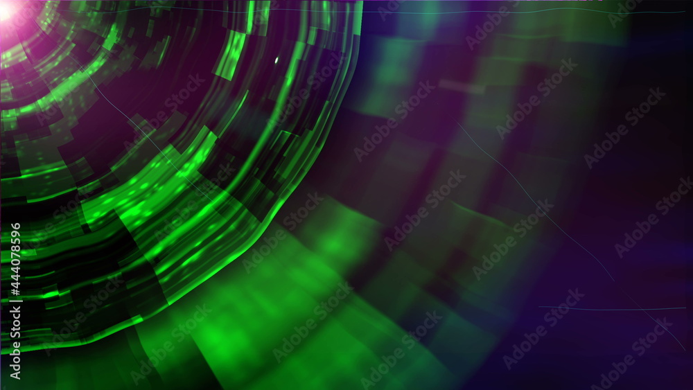 Poster clearance through the tunnel abstraction in the space, background with futuristic circular lines, 3d