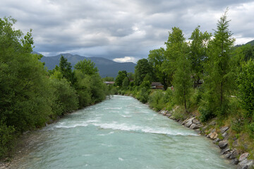 Fototapeta na wymiar The river Partnach in Garmisch-Partenkirchen in Bavaria