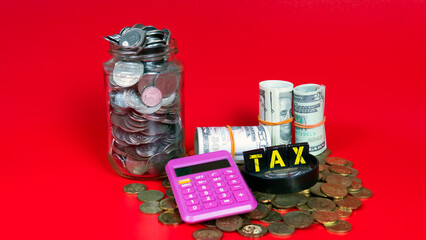 Tax Cut Reduce Payment Concept