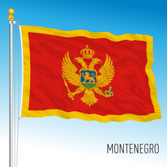 Montenegro official national flag, european country, vector illustration