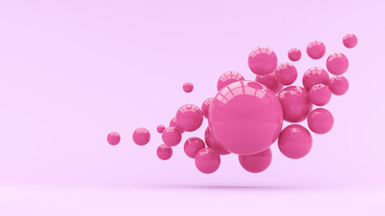 Abstraction background for ideas. Falling spheres background. 3d render illustration.