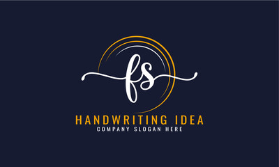 Initial F S, letter handwriting logo Design

