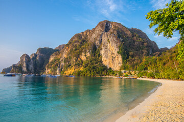 A beach near port on Phi Phi island, Thailand
