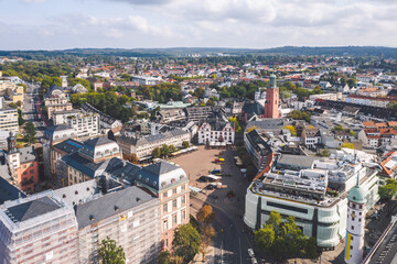 Fototapeta premium Summer cityscape of Darmstadt, Germany