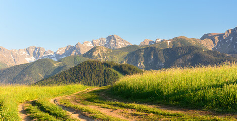 Fototapeta na wymiar Zakopane. View of the Tatra National Park from Bochladzki Wierch