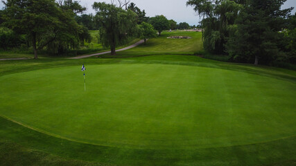 golf course on a sunny day looking at the golf holes